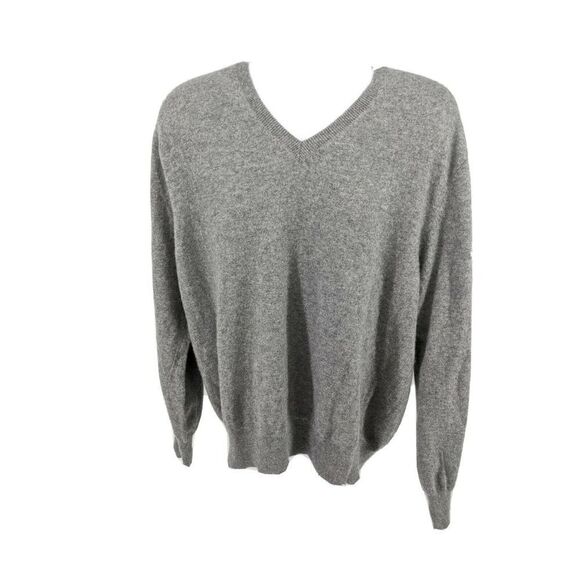 J. McLaughlin Mens Cashmere Sweater XL Gray V-Neck Soft - Picture 9 of 9
